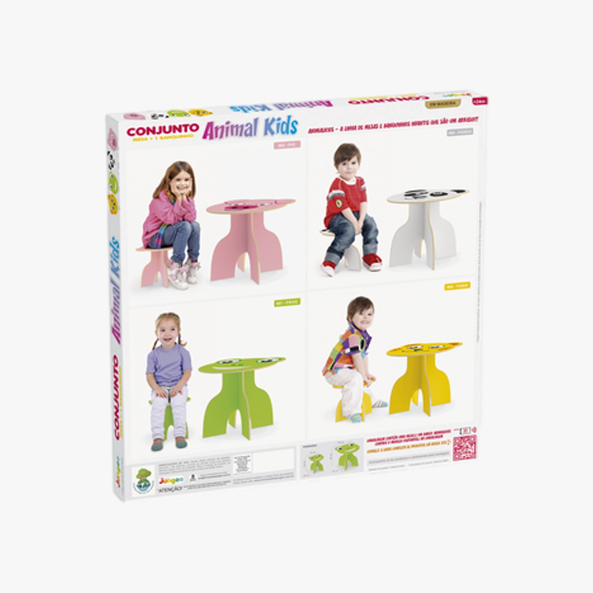 Conjunto Infantil Mesinha com Banco Animalkids Tigre