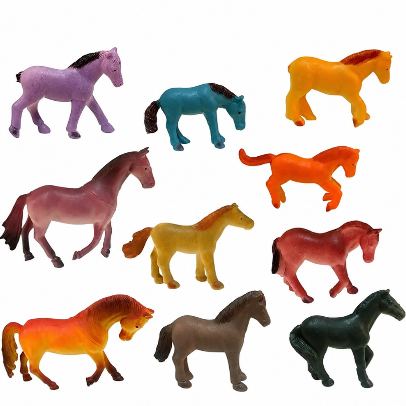 Kit  Animais Cavalos 6 peças