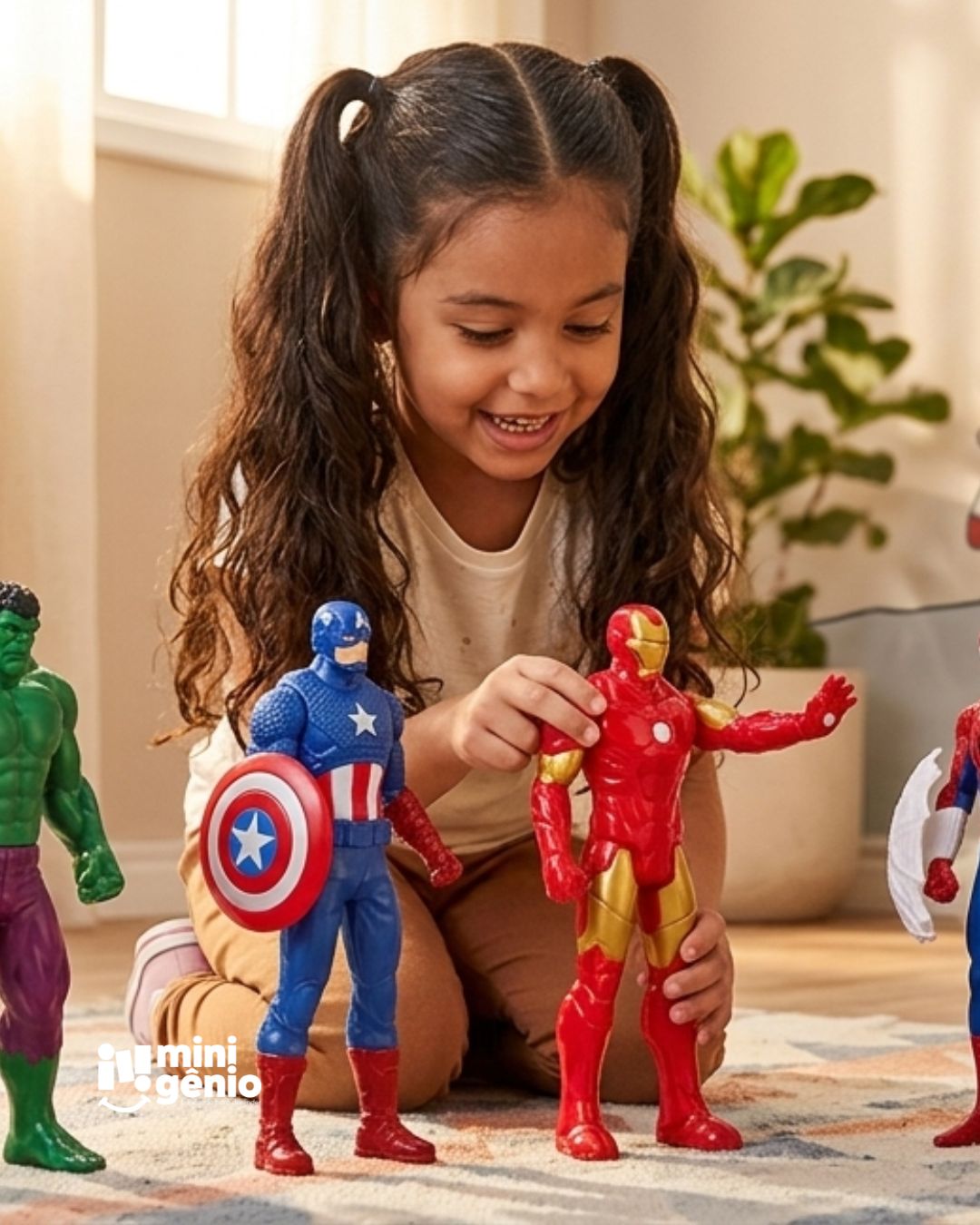 Brinquedo Infantil - Kit com 5 Heróis da Marvel