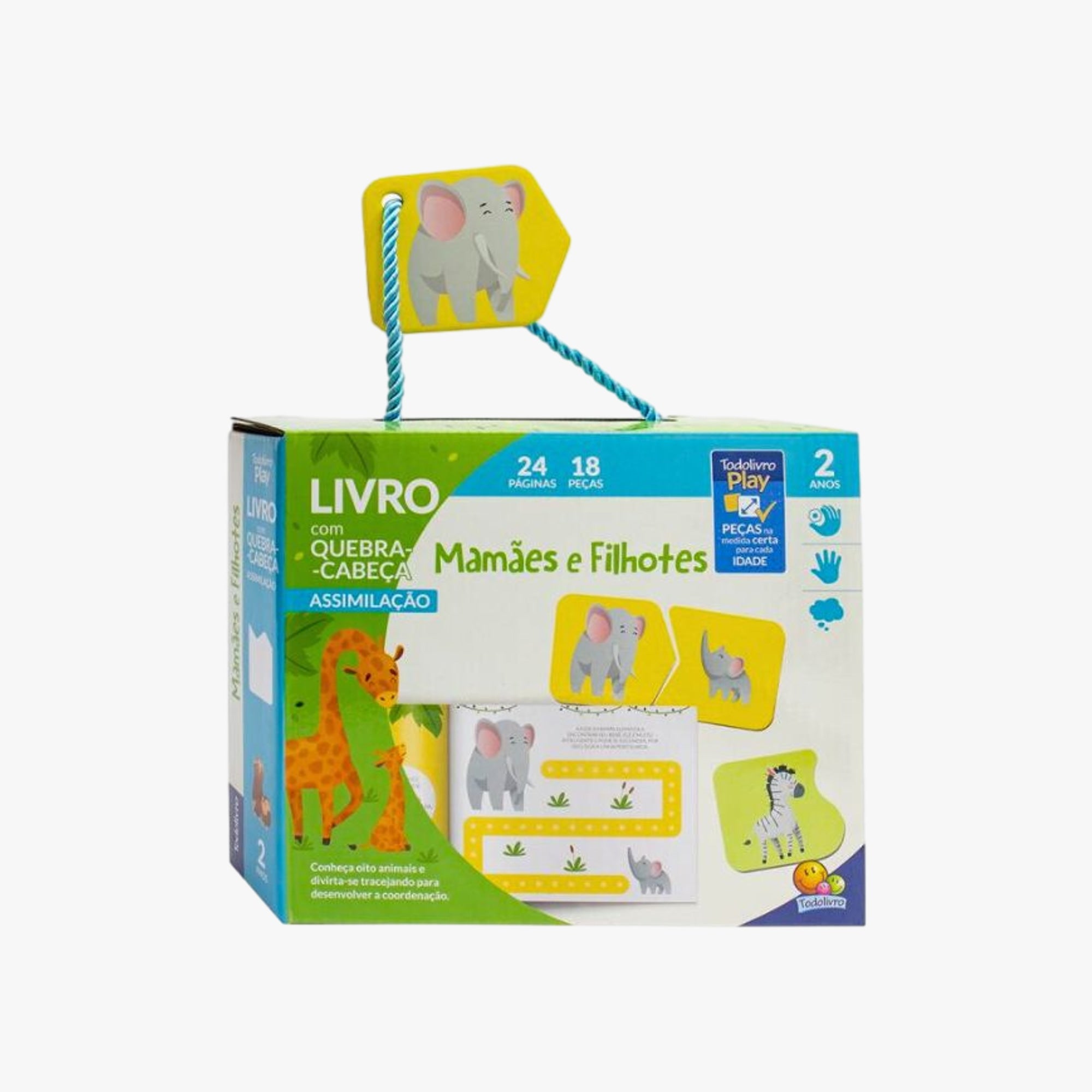 Kit Quebra-cabeça e Livro Mamãe e Filhotes