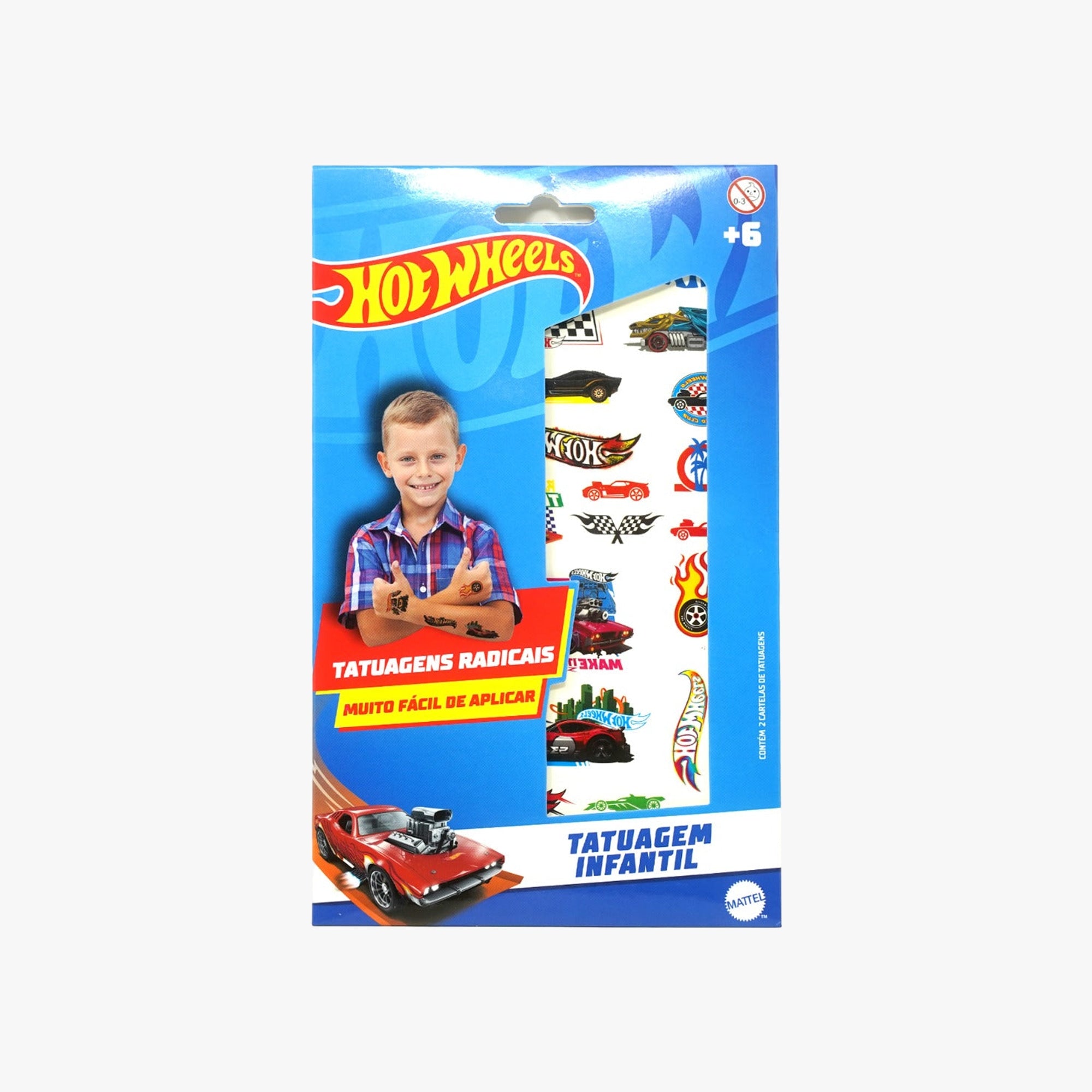 Conjunto de Tatuagem Infantil Hot Wheels