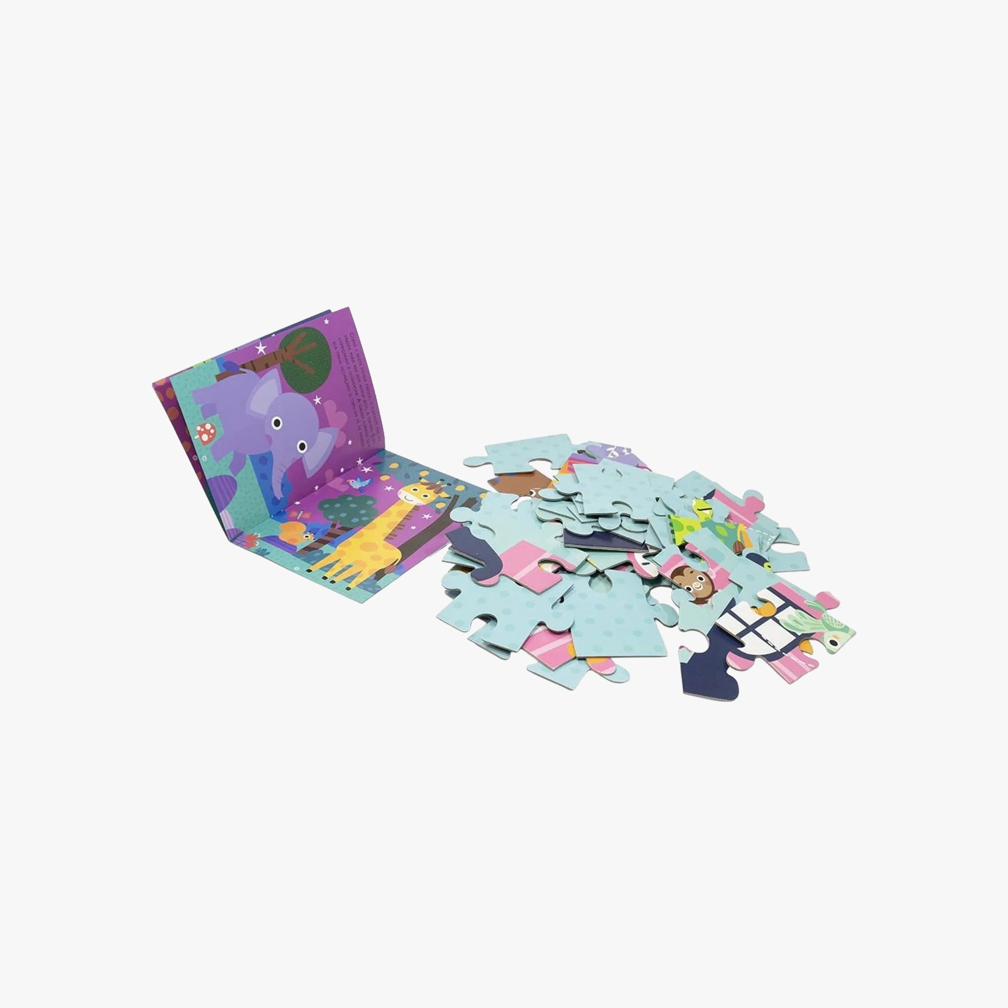 Kit Infantil Livro + Quebra-Cabeça Zoológico