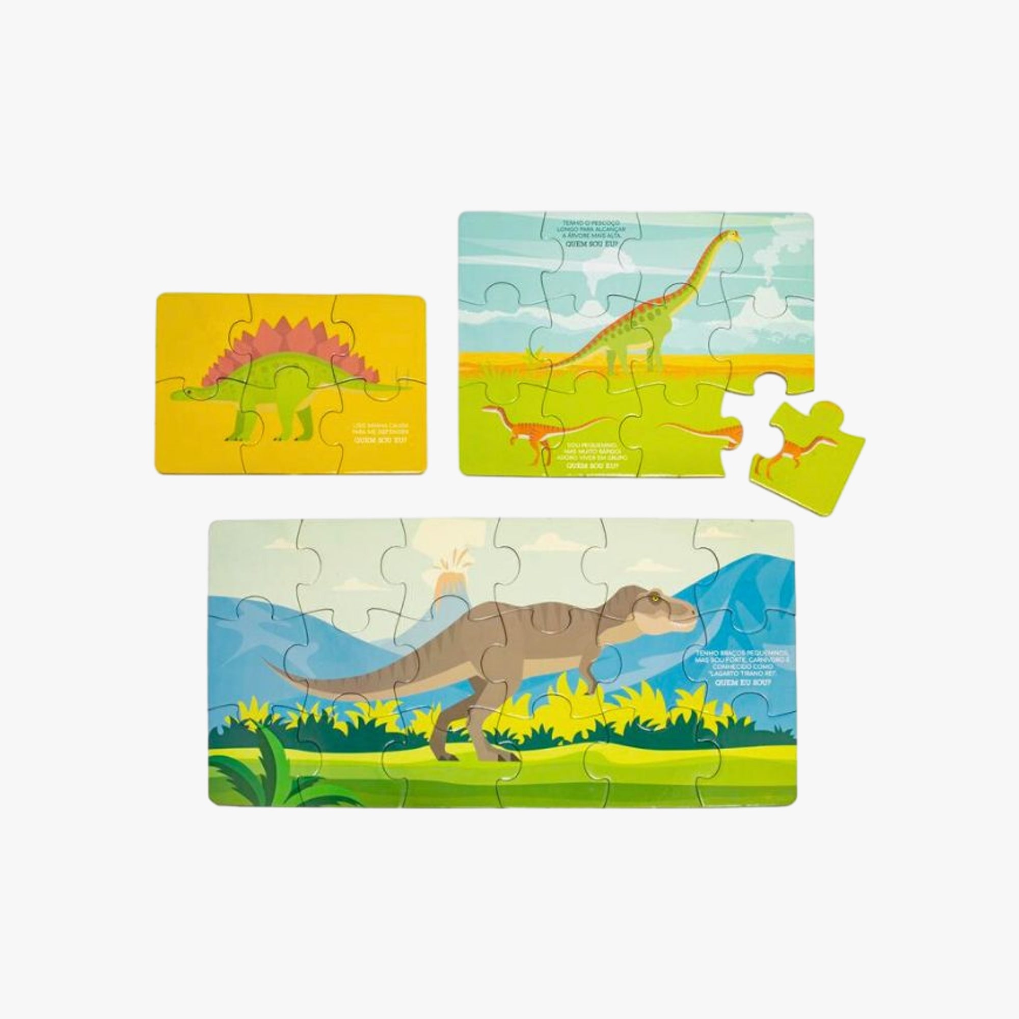 Kit Quebra-Cabeça e Livro Dinossauro