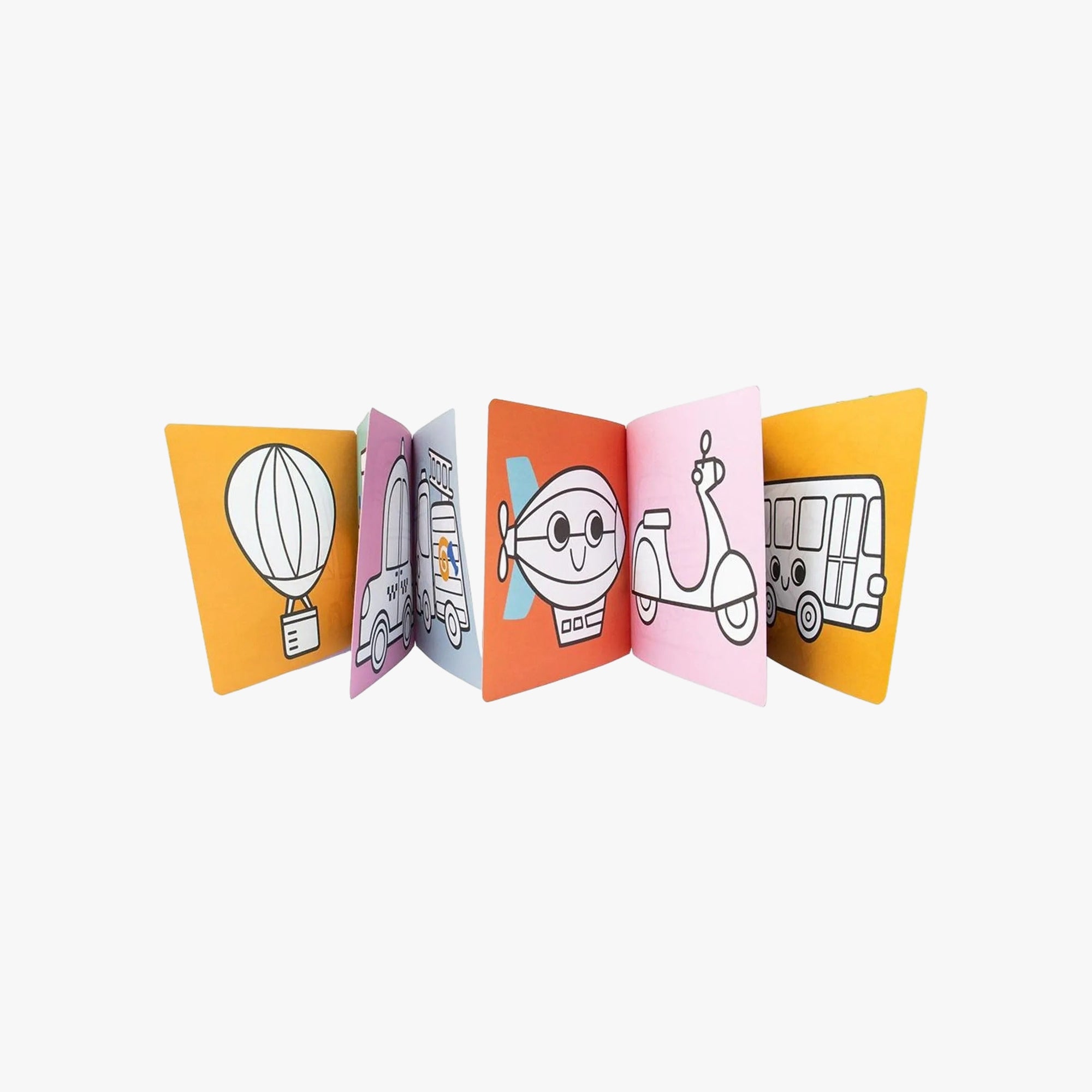 Livro-Sanfona Para Colorir Veículos