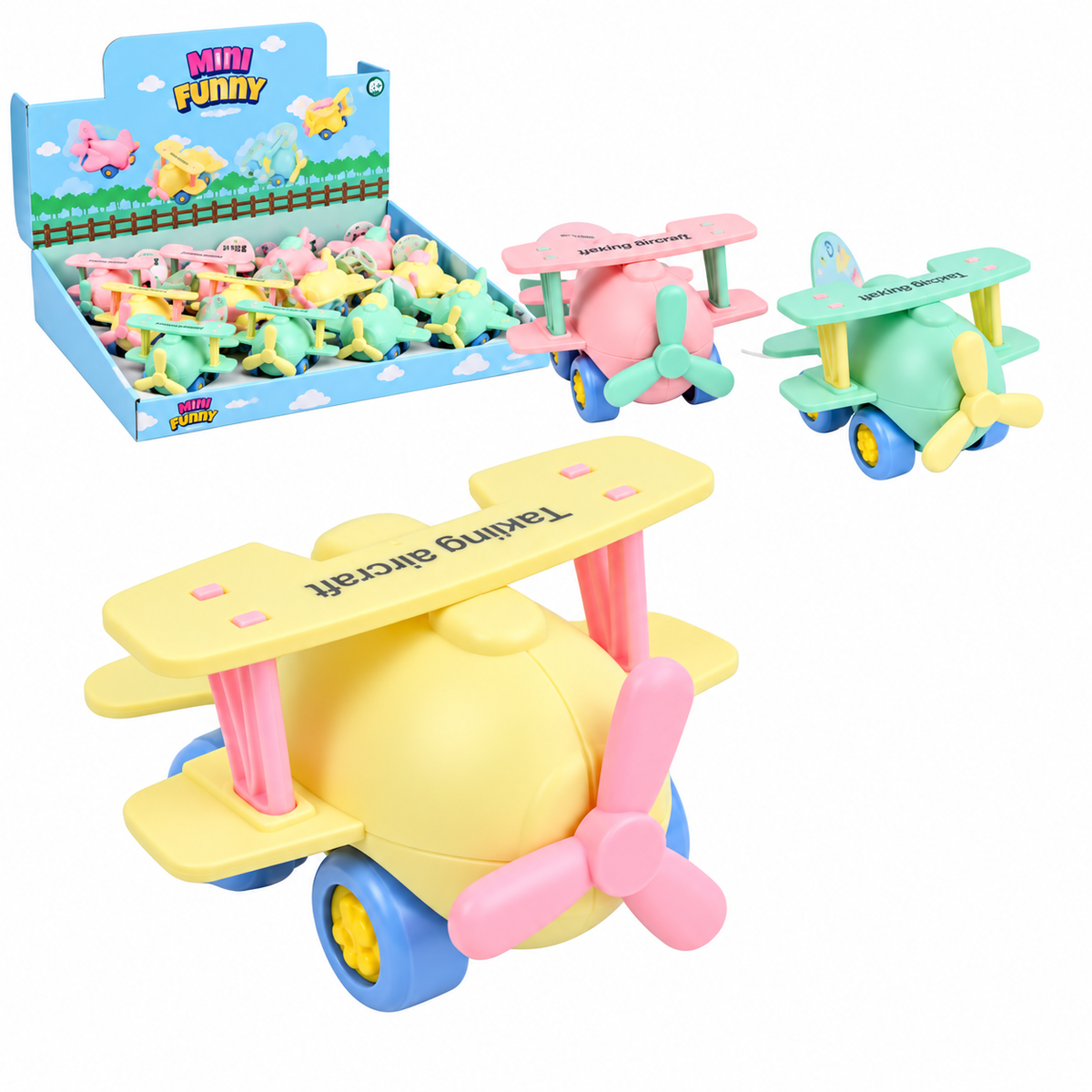 Avião Movido à Fricção de Plástico 9cm Color Sortido
