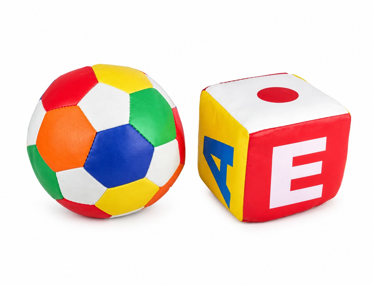 Bola e Dado Chocalho Para Bebê