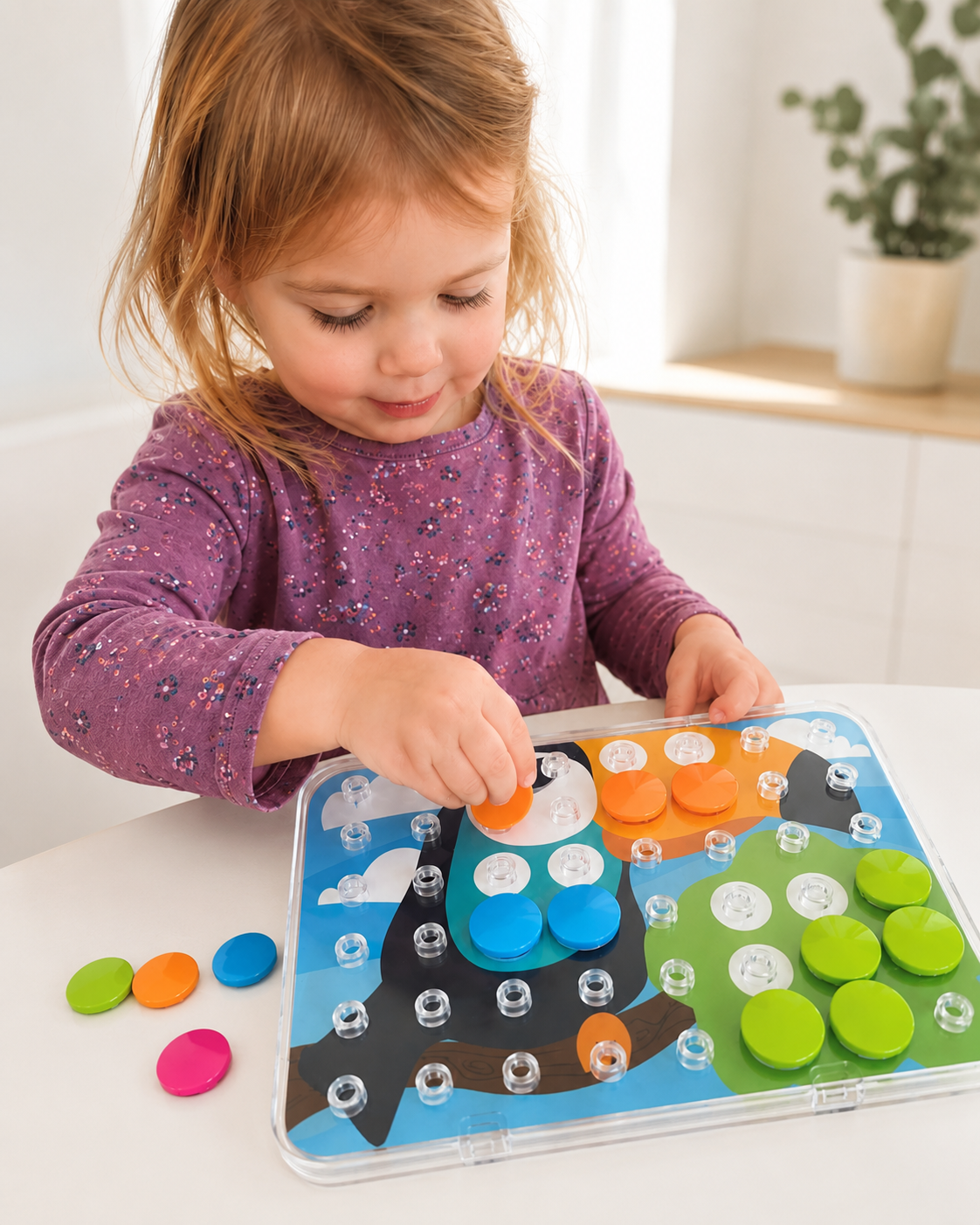 Jogo de encaixe e associação de cores