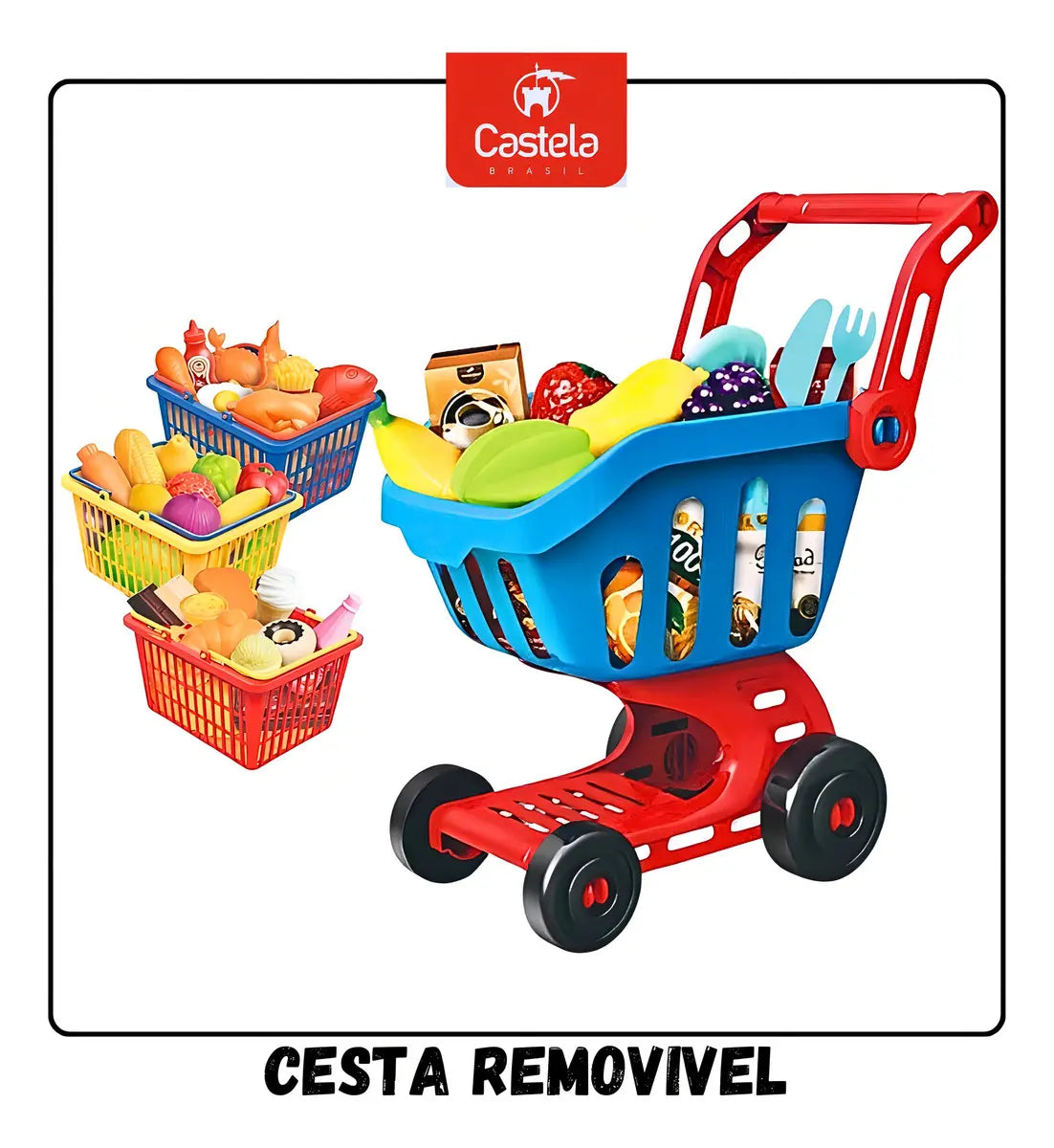 Carrinho de Compras Frutas de Velcro