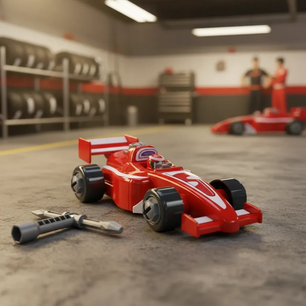 Carrinho F1 Pit Stop Seninha 14 Pc Desmontavel Brinquedo