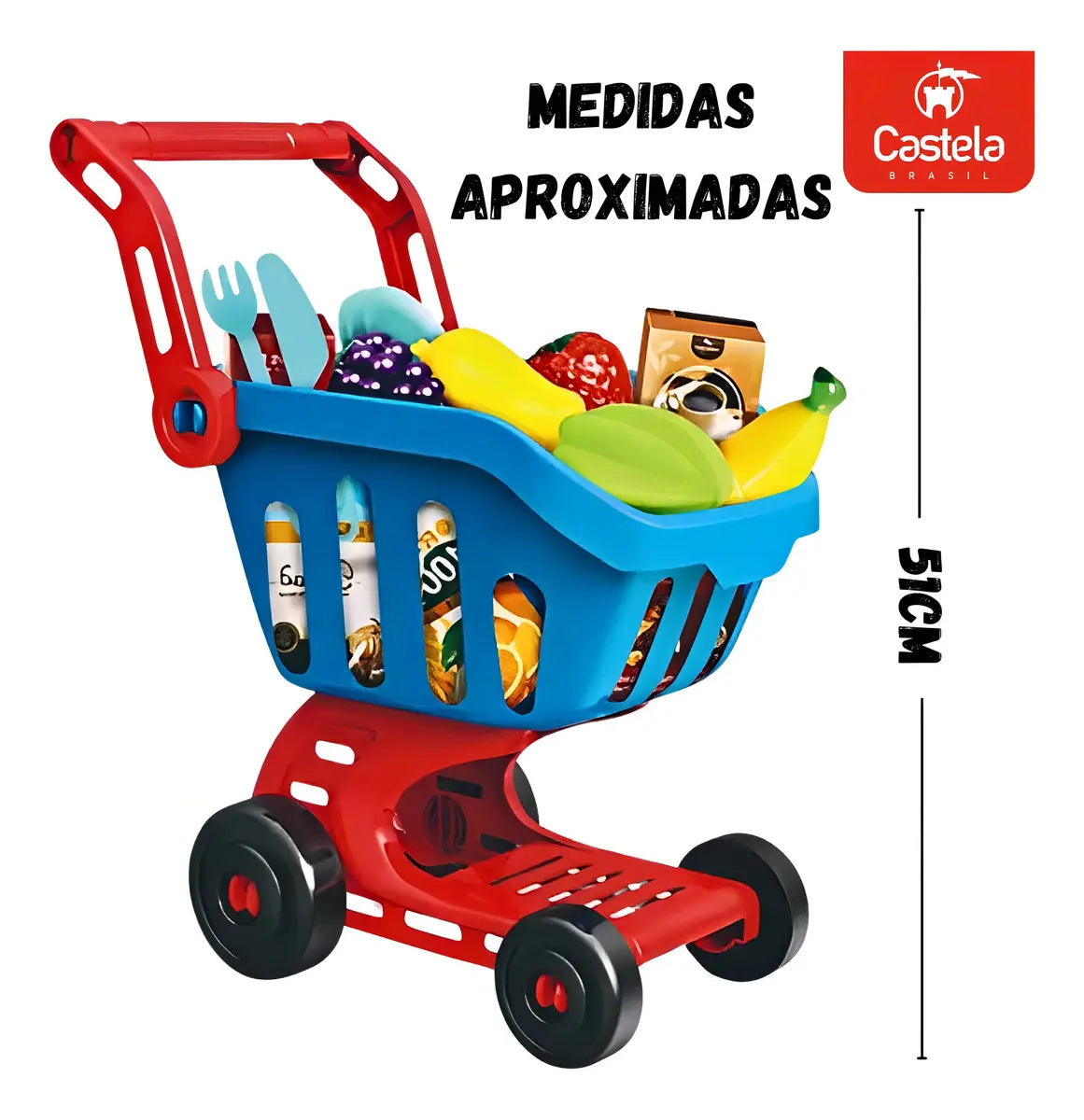 Carrinho de Compras Frutas de Velcro