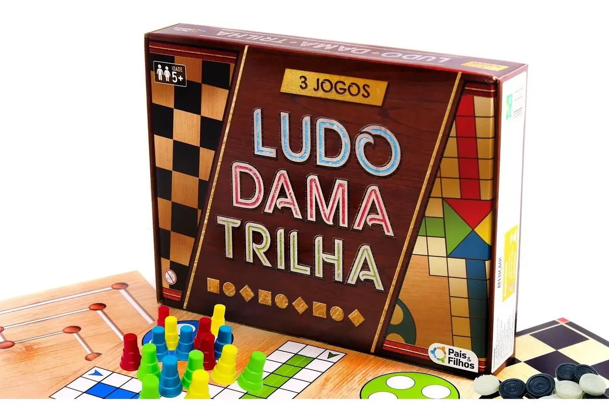 Jogos De Tabuleiro 3 Em 1 Ludo Dama E Trilha