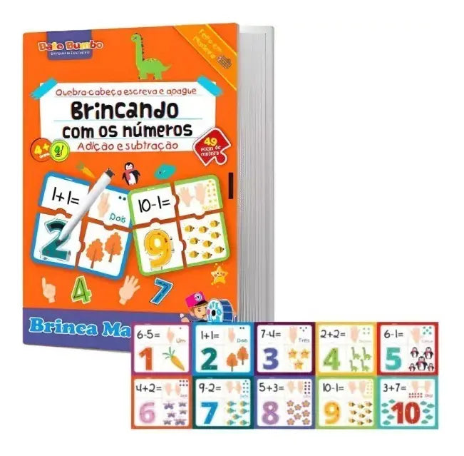 Quebra-Cabeça Escreva e Apague - Brincando com os Números