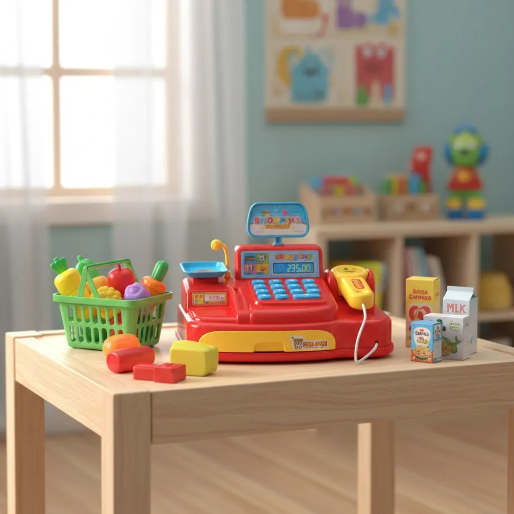 Brinquedo Caixa Registradora Som Luz E Acessorios Compra Divertida