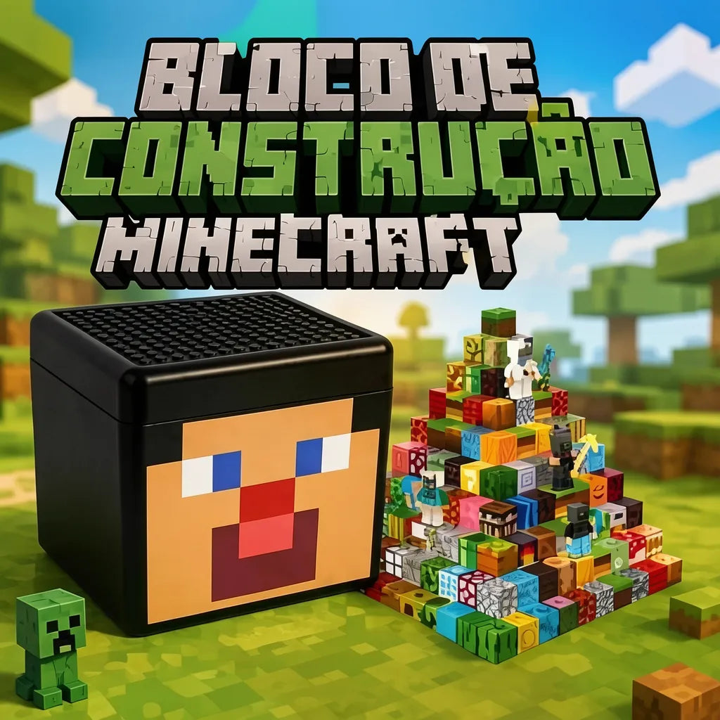 Kit Blocos Magnéticos MineCraft 180 Peças