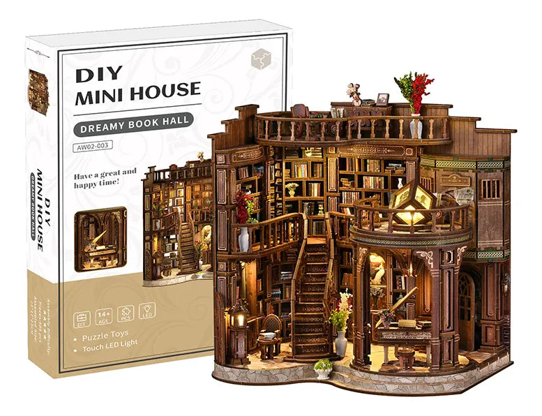 Livraria De Sonhos Miniatura Diy Com Arco Retrô