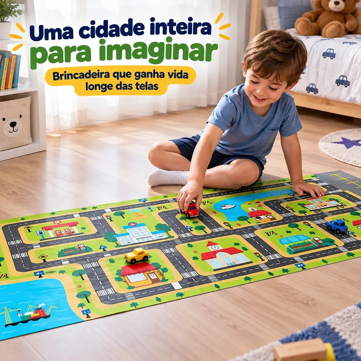 Tapete Pista de Carrinhos Divertida