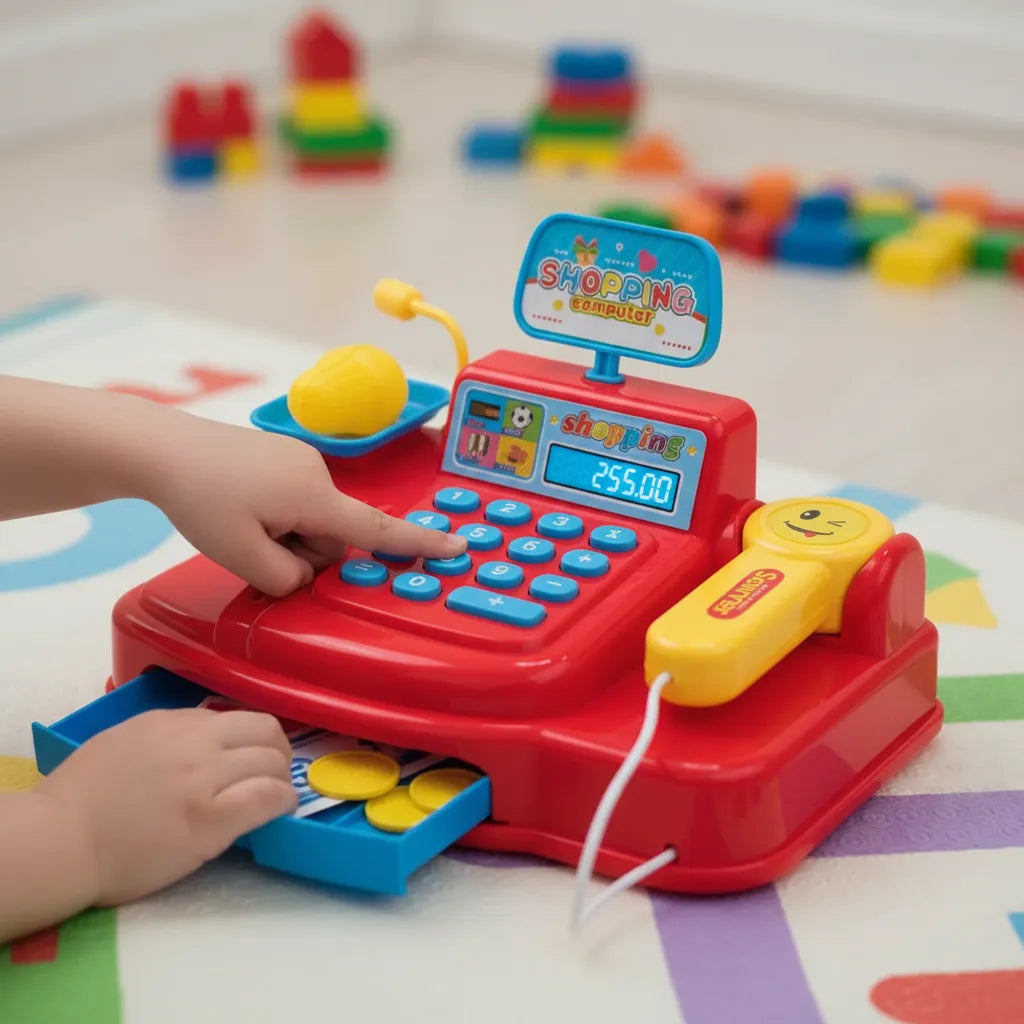 Brinquedo Caixa Registradora Som Luz E Acessorios Compra Divertida