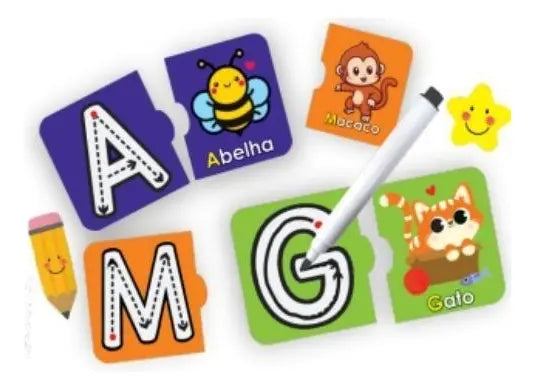 Quebra-Cabeça Escreva e Apague - Letras e Palavras