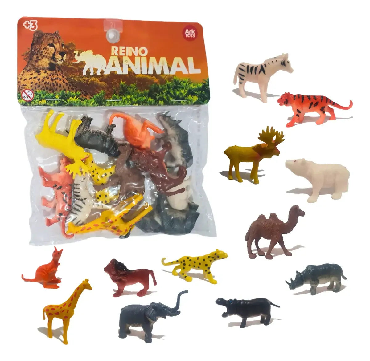 Brinquedo Animais Safari Kit com 12