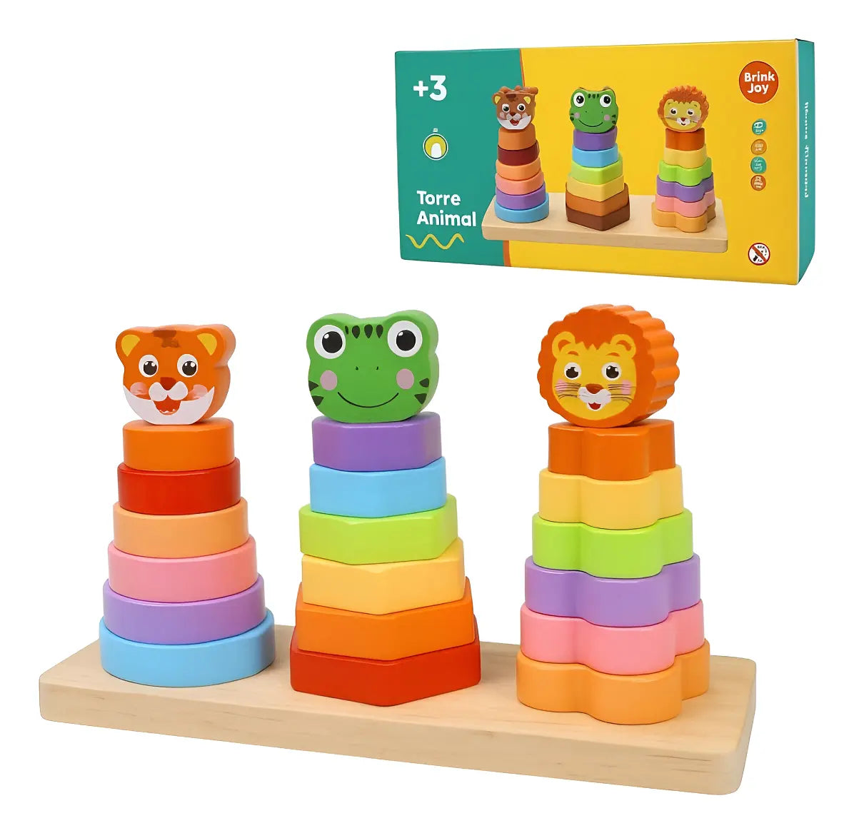 Torre Animal Educativa de Madeira Empilhar