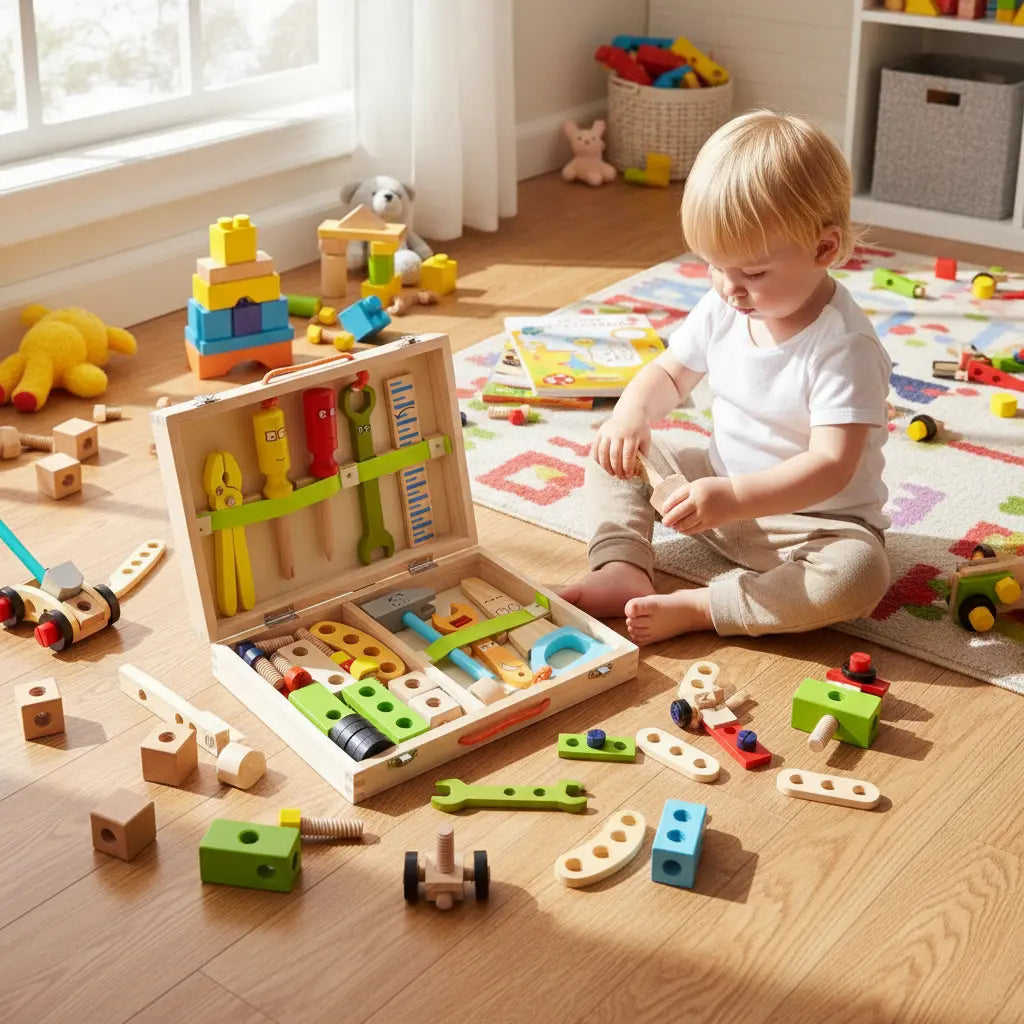 Maleta de Ferramentas de Madeira Infantil