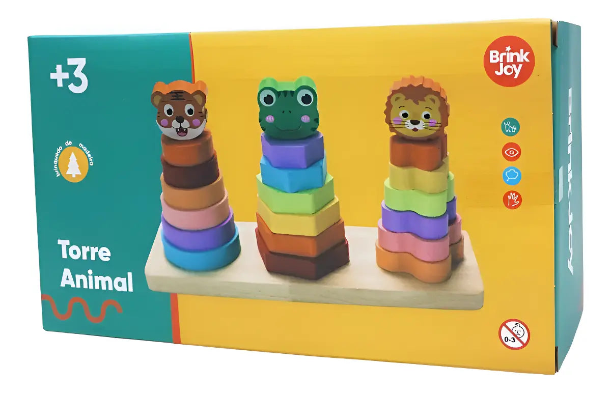 Torre Animal Educativa de Madeira Empilhar