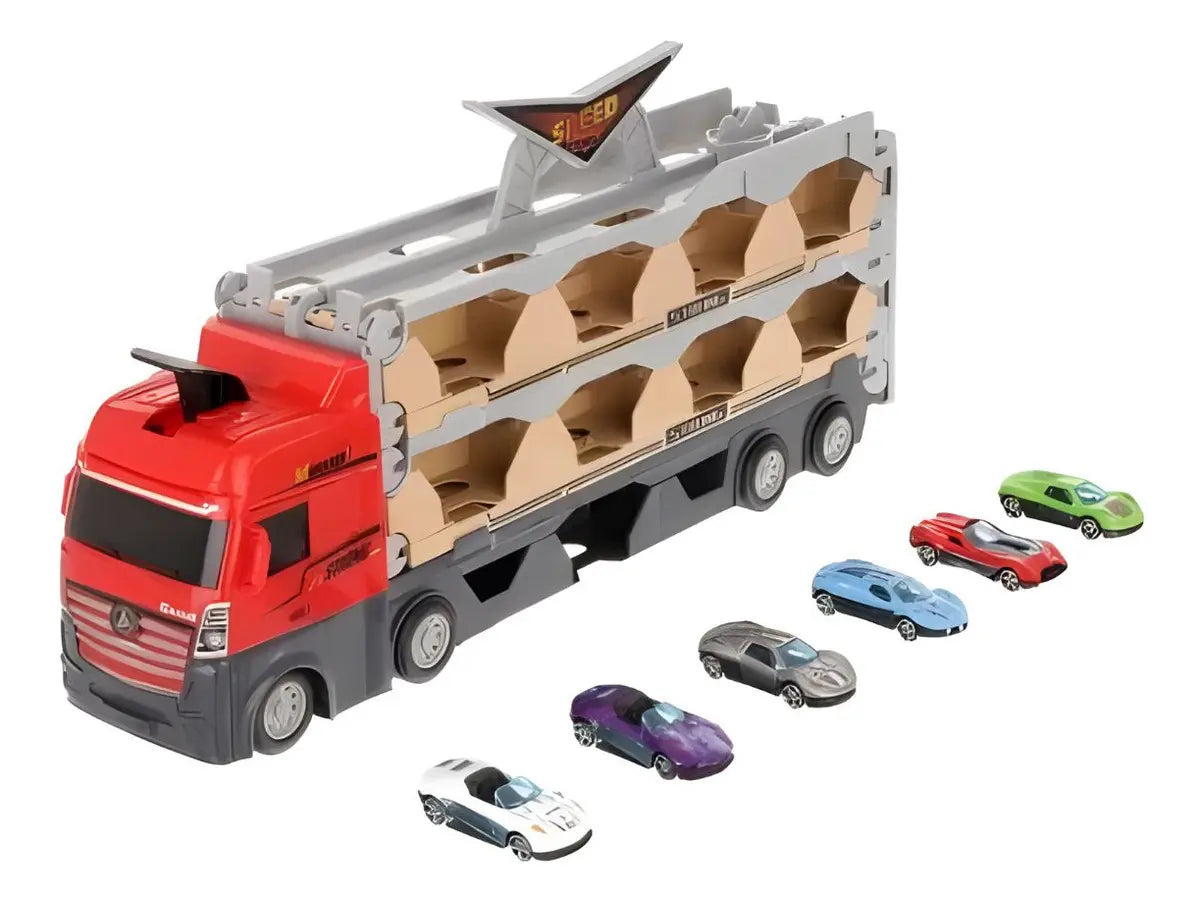 Caminhão Pista Lançadora Racing Club 6 Carrinhos 2,07m