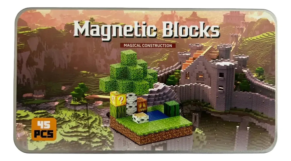 Blocos Magnéticos Construção Latinha 45 Peças