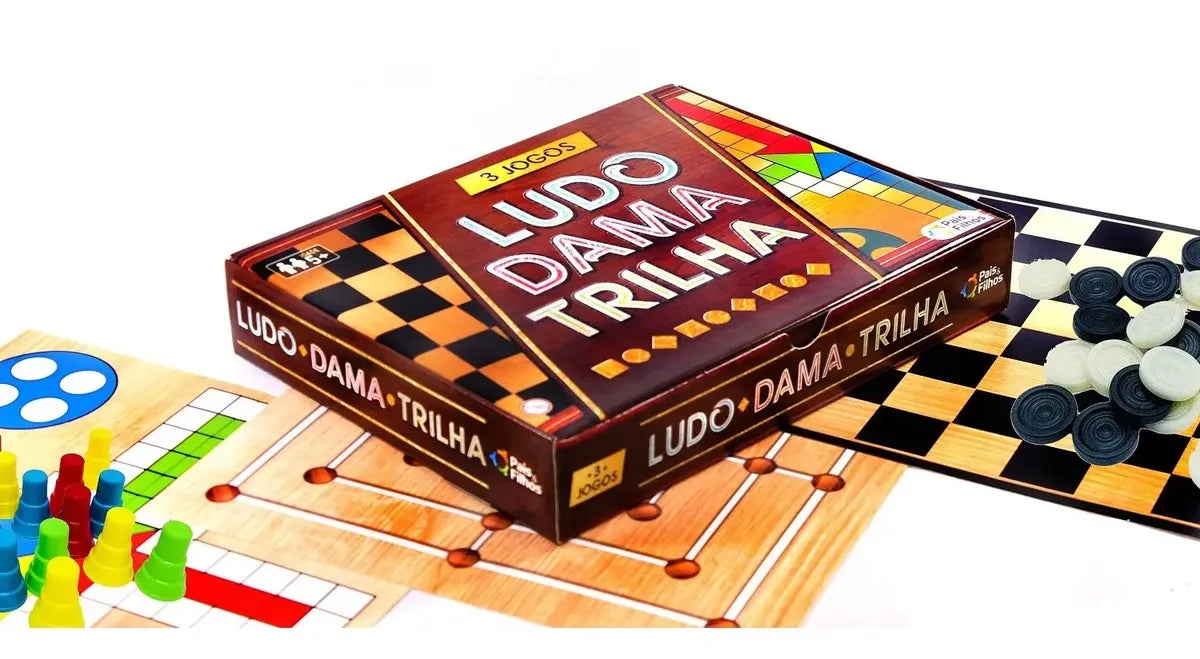 Jogos De Tabuleiro 3 Em 1 Ludo Dama E Trilha