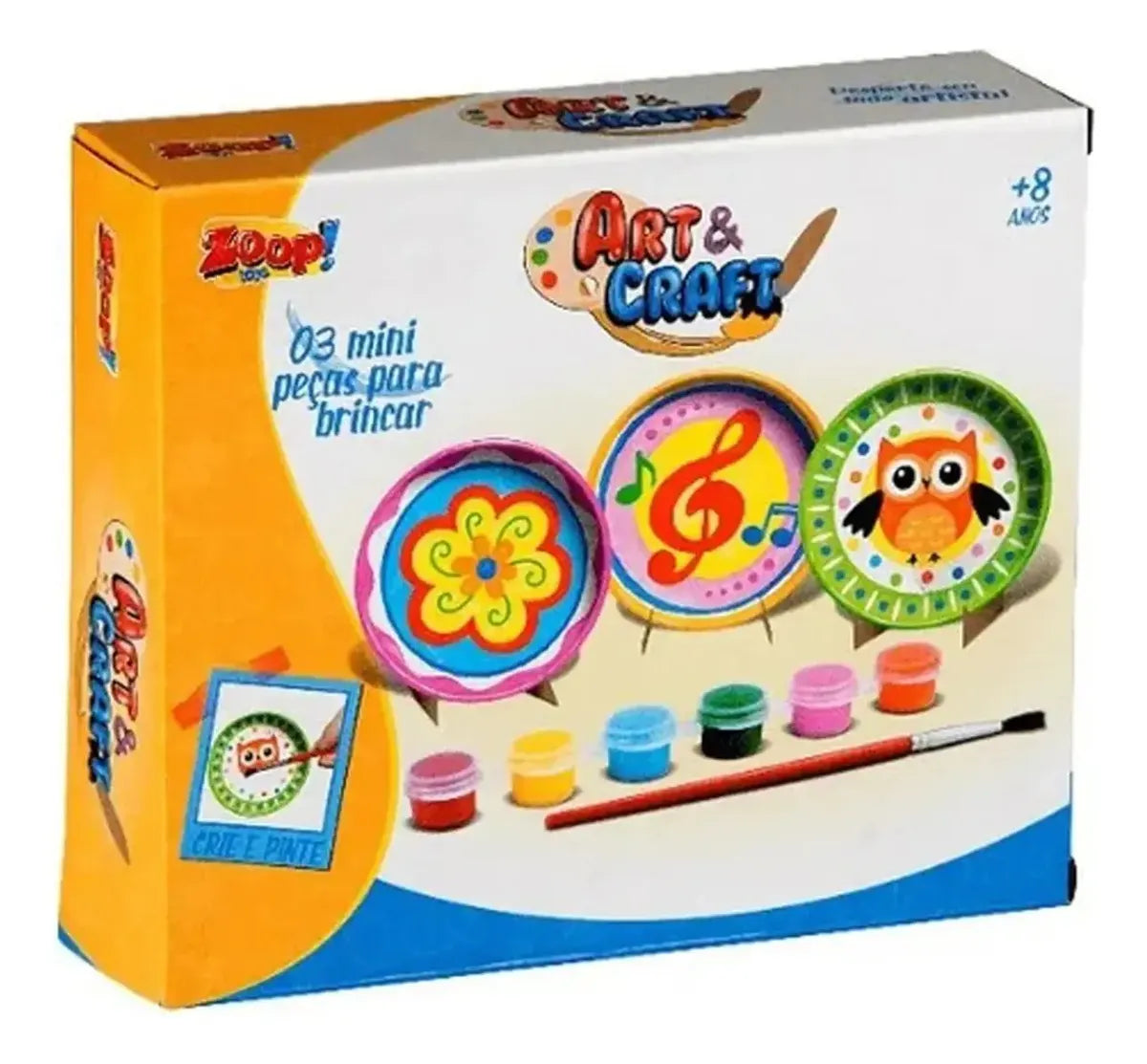 Brinquedo Conjunto De Pratos Porcelana 3 Peças Art & Craft