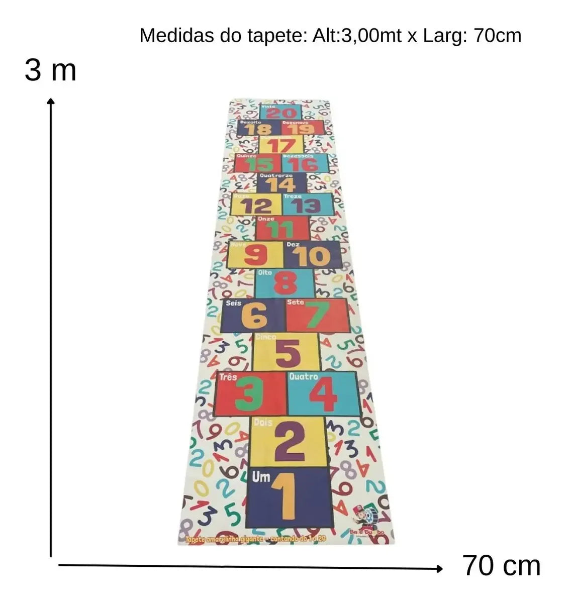 Tapete Amarelinha Gigante Contando do 1 ao 20