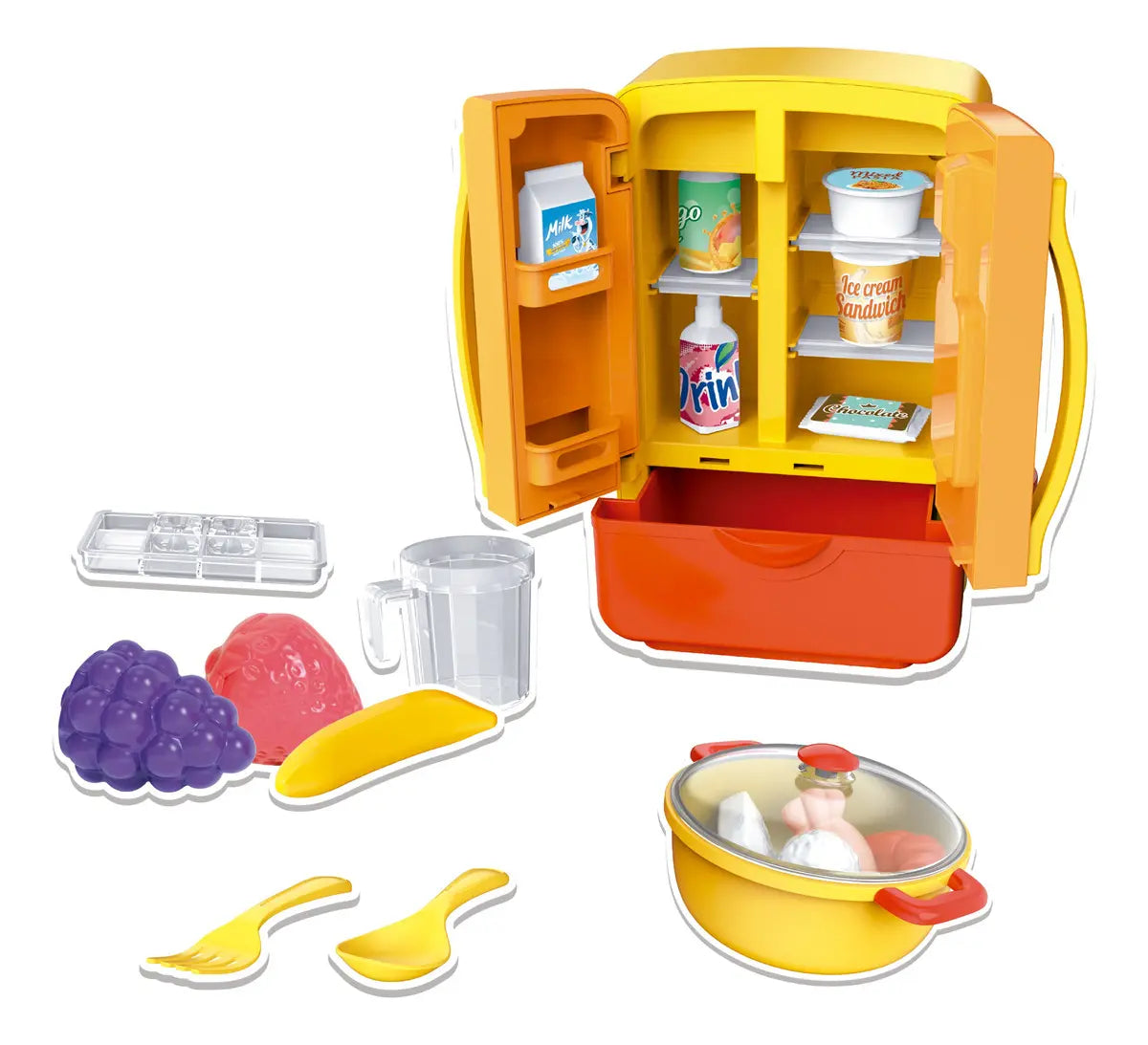 Brinquedo Mini Cozinha Infantil Com Geladeira E Acessórios