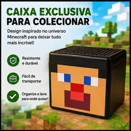 Kit Blocos Magnéticos MineCraft 180 Peças