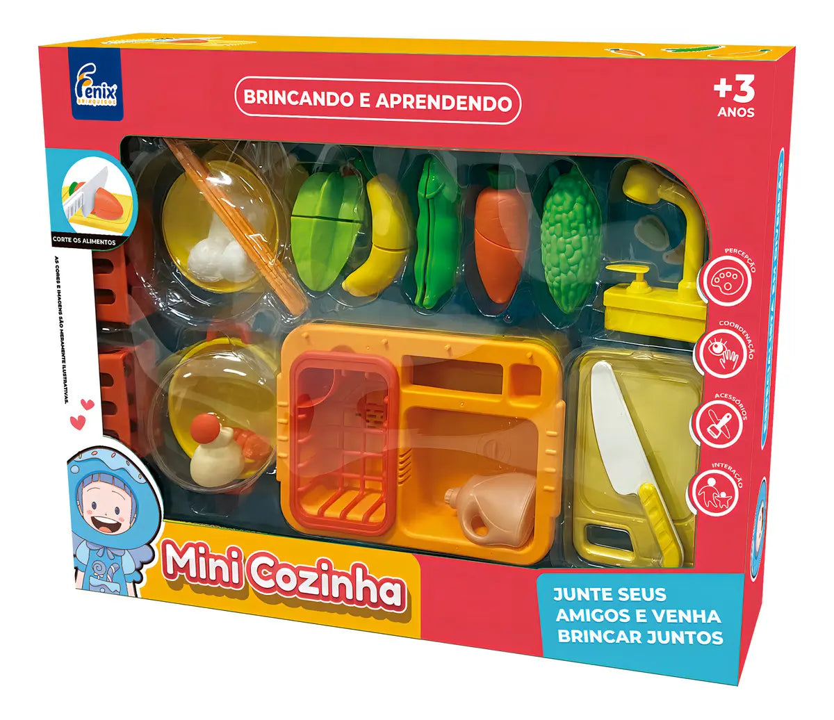 Brinquedo Mini Cozinha Infantil Com Pia Panelinha e Acessórios