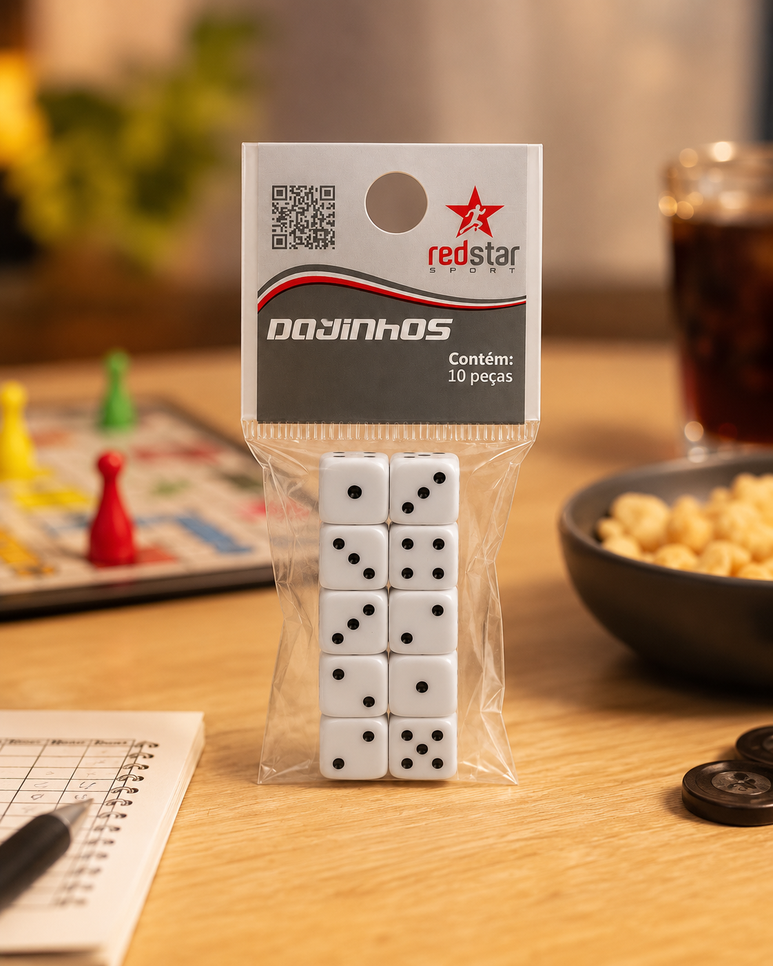 Kit com 10 Dadinhos para Jogos
