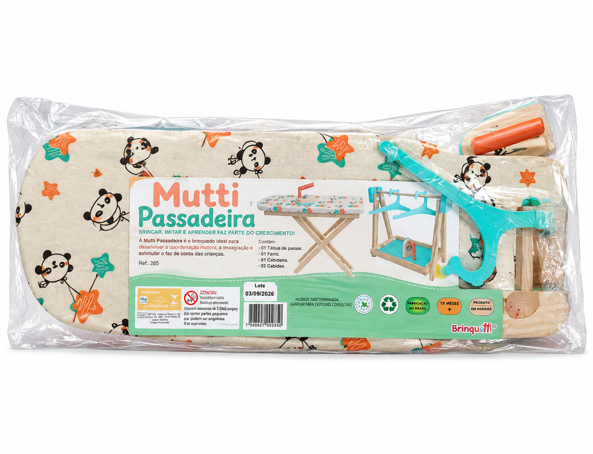 Brinquedo Passadeira Infantil com Ferro e Cabideiro