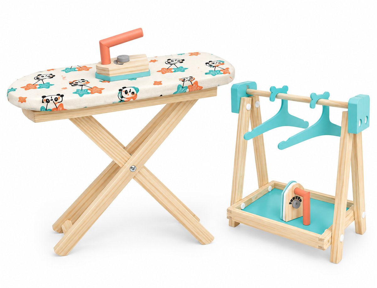Brinquedo Passadeira Infantil com Ferro e Cabideiro
