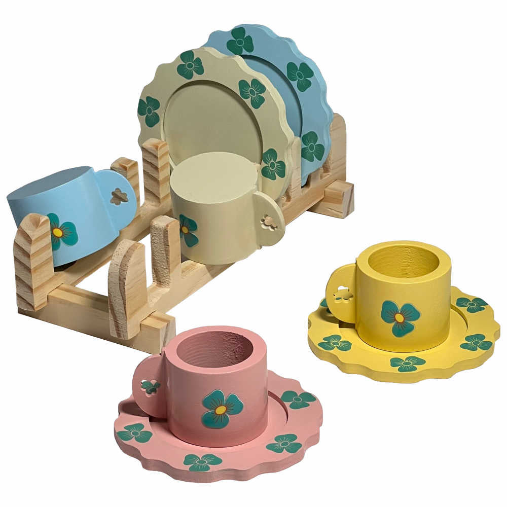 Kit Cafezinho Jogo De Xicaras Pires Escorredor