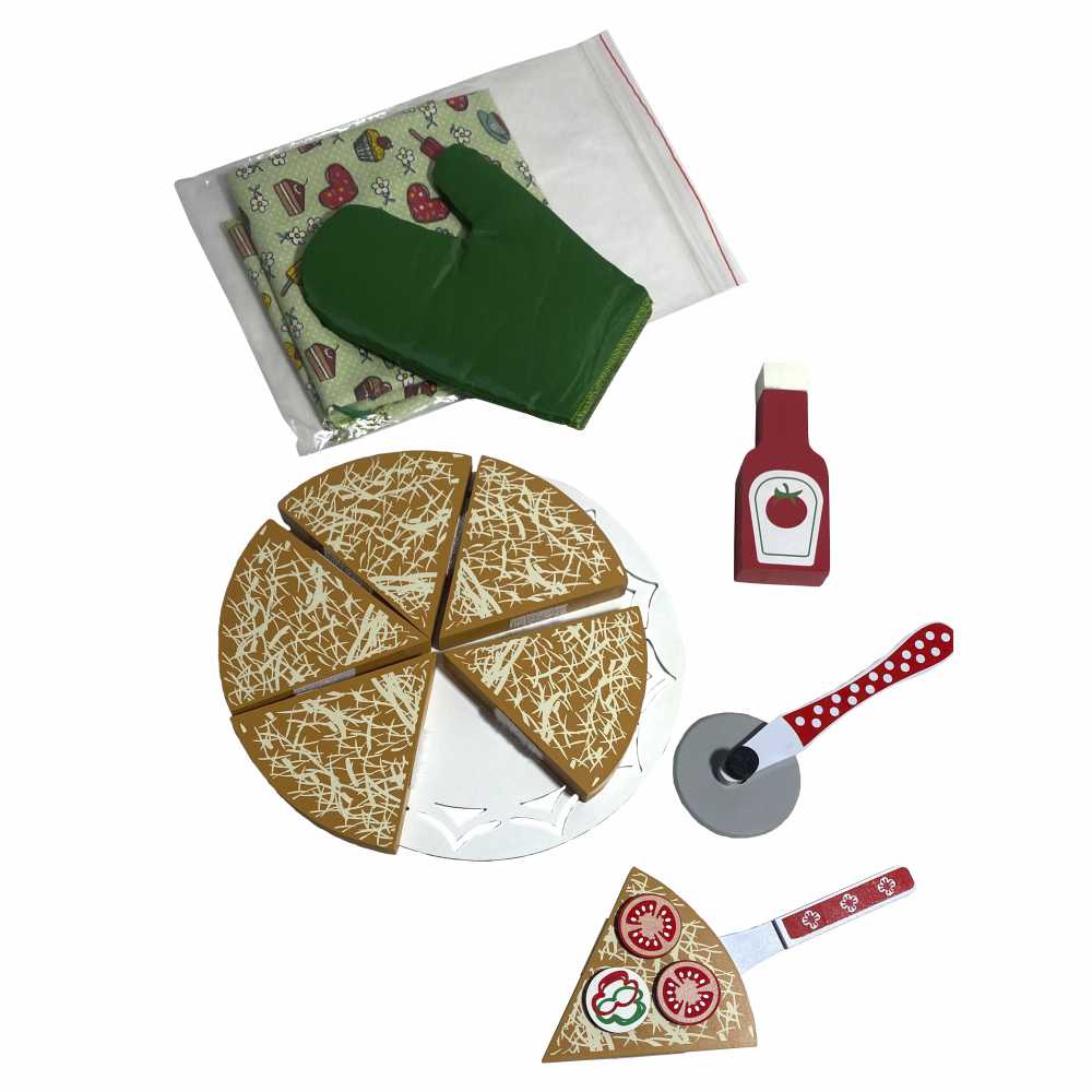Kit Comidinha Brinquedo Pizza E Acessórios
