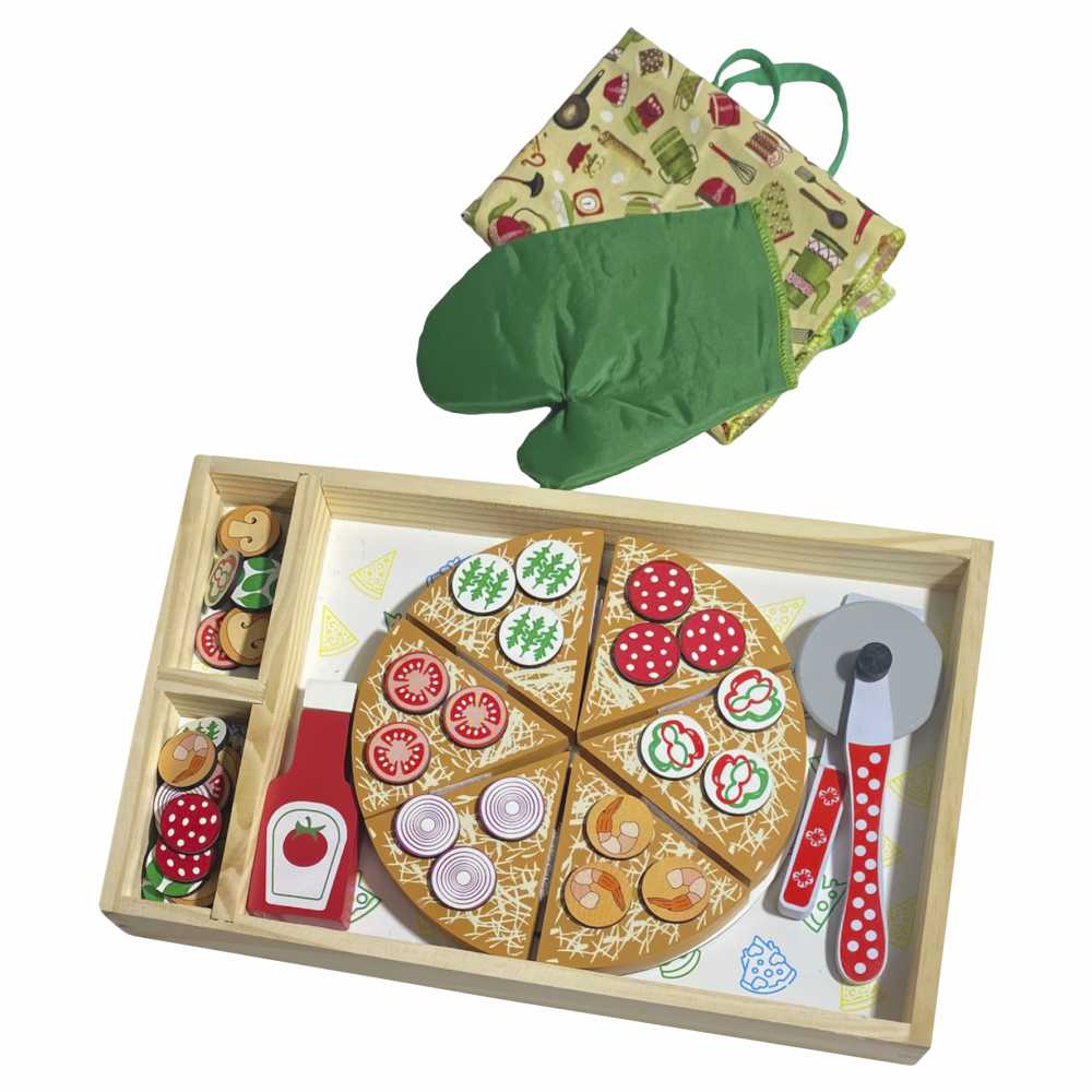 Kit Comidinha Brinquedo Pizza E Acessórios