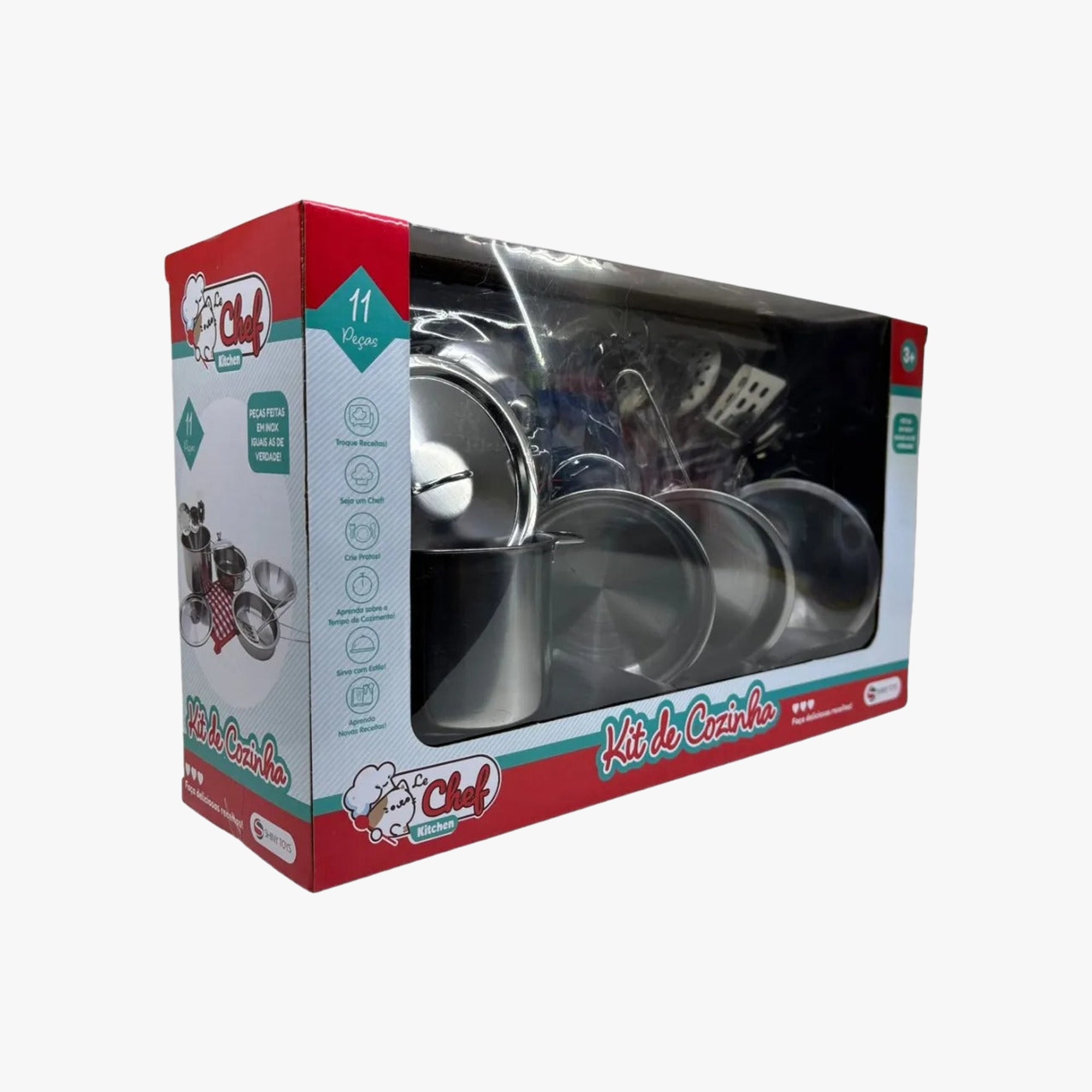 Brinquedo Infantil Kit Cozinha Inox 11 Peças