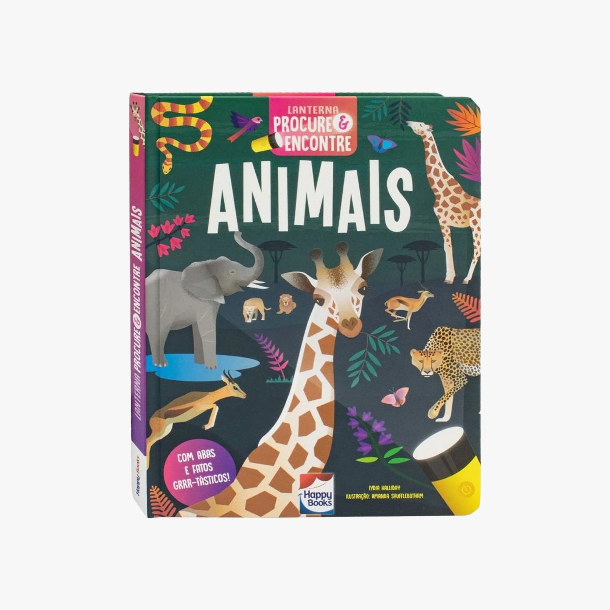 Livro com Lanterna Procure e Encontre Animais