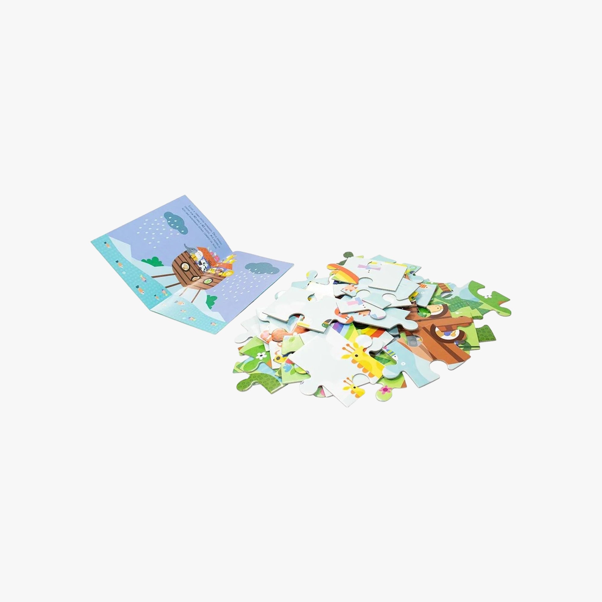 Kit Infantil Livro + Quebra-Cabeça Arca de Noé
