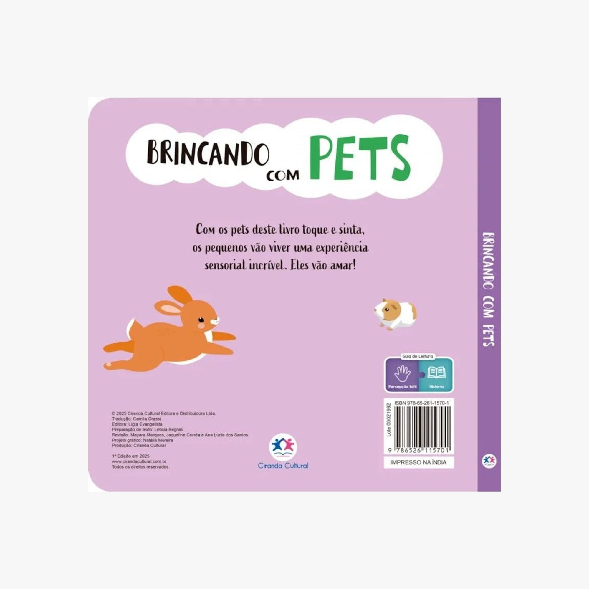 Livro Sensorial Brincando com Pets