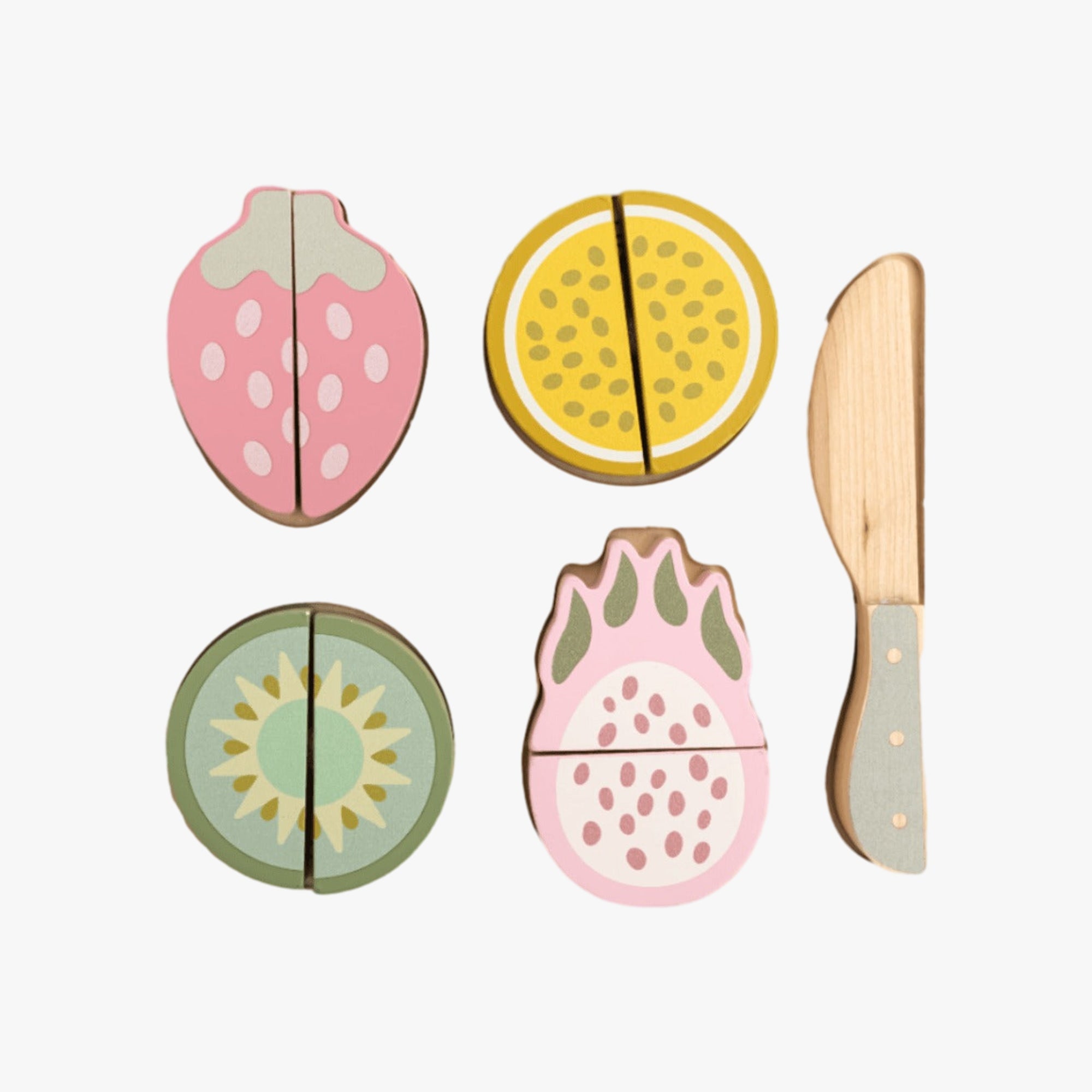 Brinquedo Kit Frutas Velcro com Corte