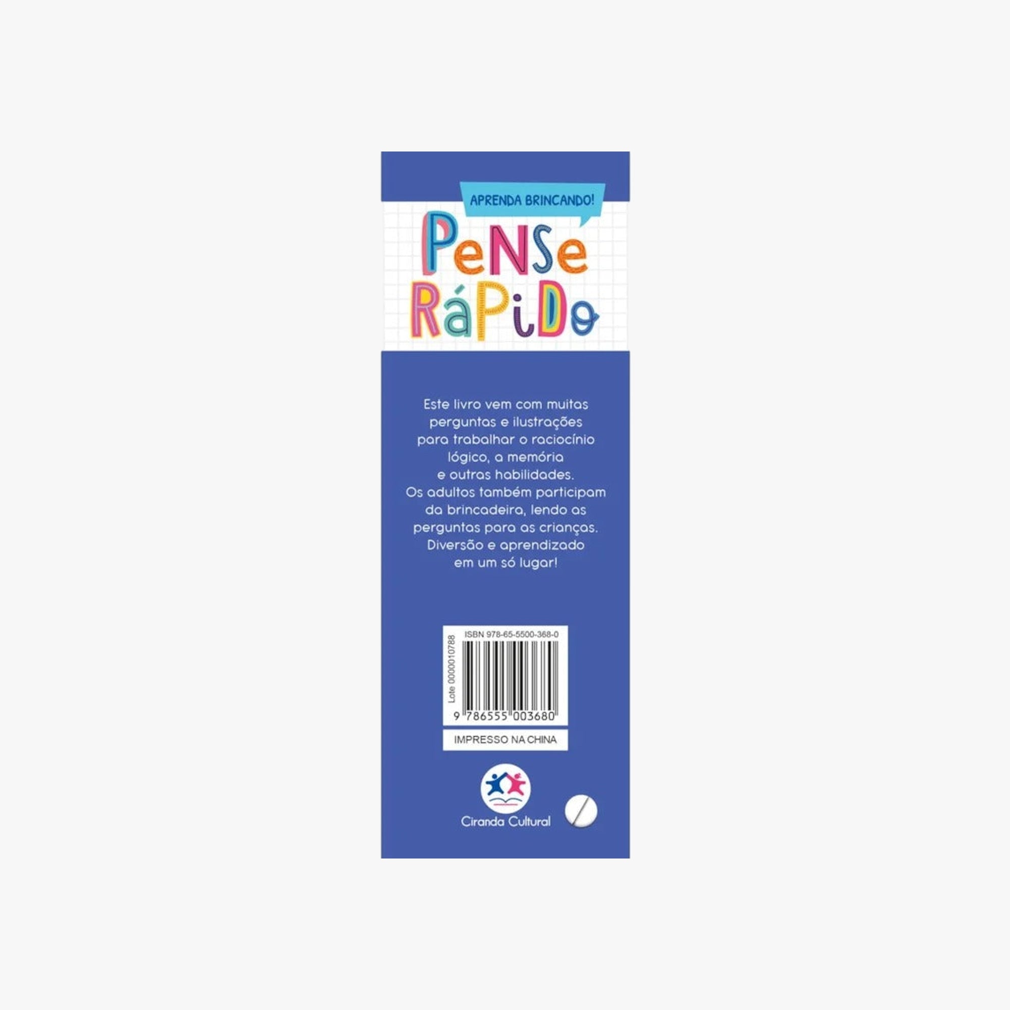 Livro Flash cards Pense Rápido 3 a 4 anos