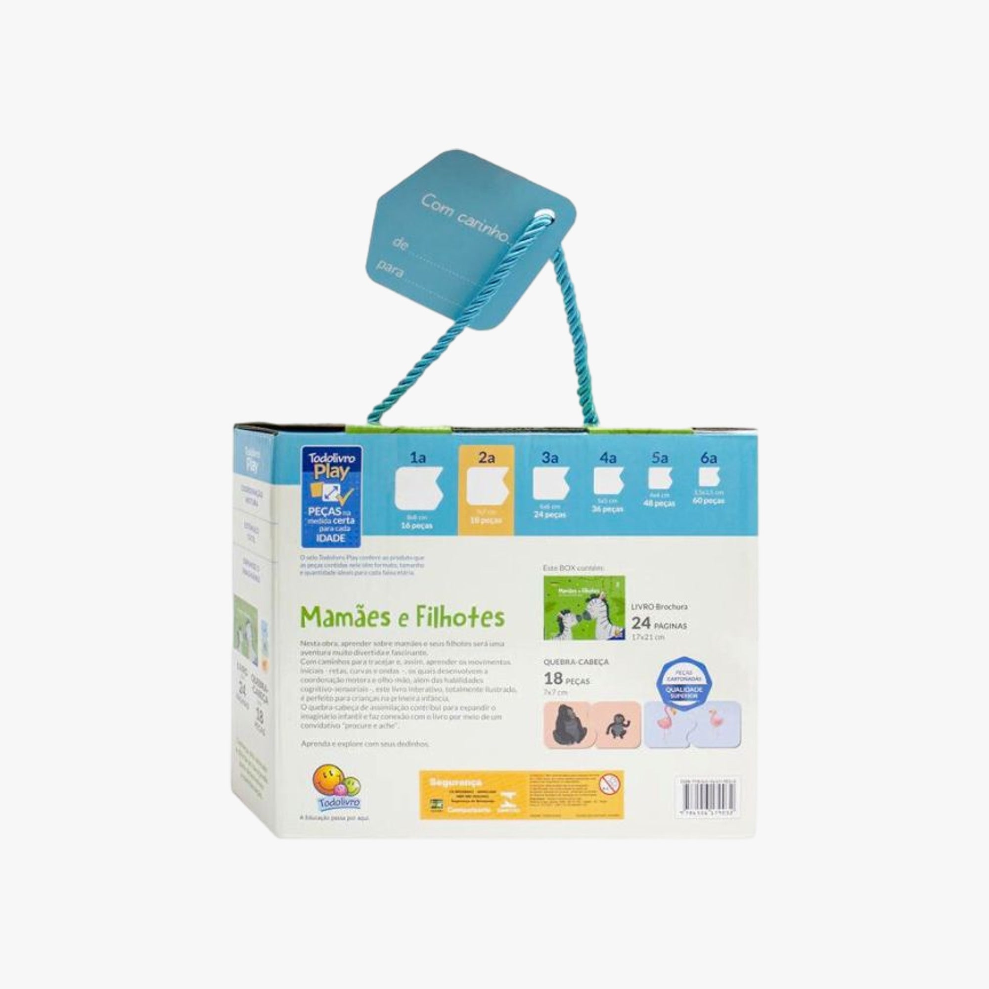 Kit Quebra-cabeça e Livro Mamãe e Filhotes