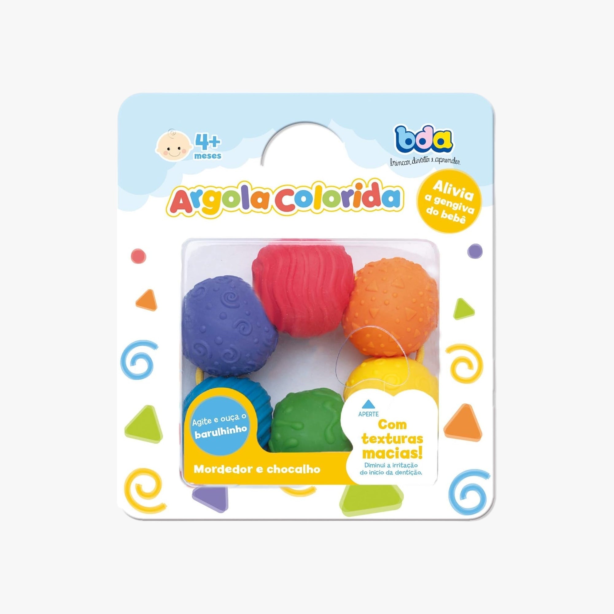 Mordedor Para Bebê Argola de Bolinhas Coloridas