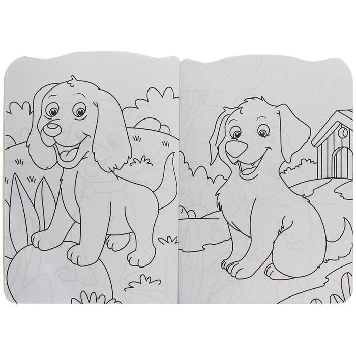 Livro de Pintura com Adesivos Filhotes