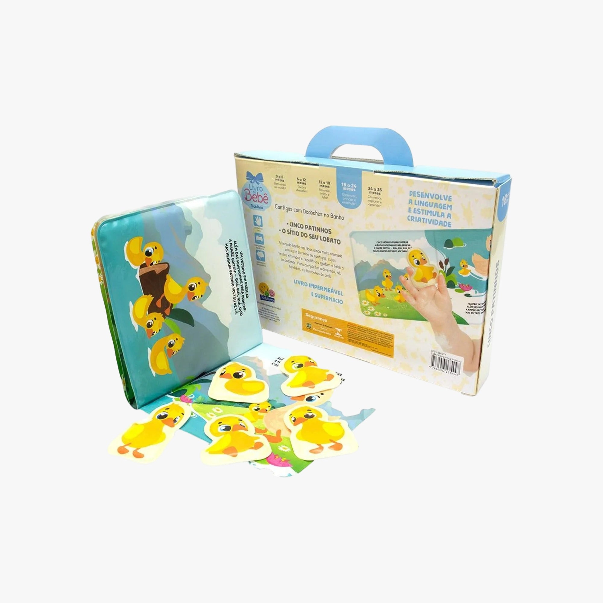 Livro Cantigas com Dedoches no Banho: Cinco Patinhos